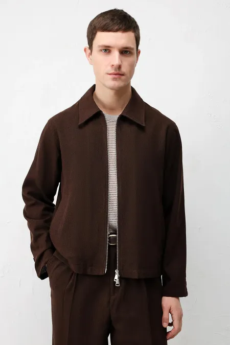Veste texturée marron foncé Antioch pour homme