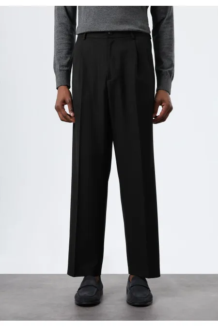Antioch Black Relax Fit Striped Men's Trousers