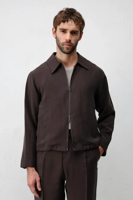 Veste d'été pour homme Antioch en mélange de lyocell marron foncé