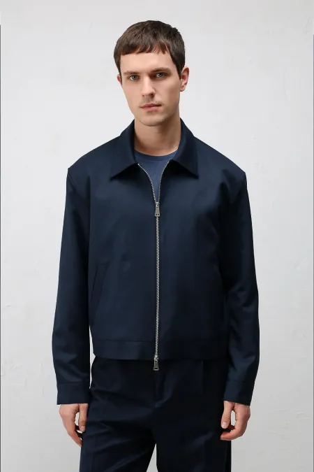 Veste homme Antioch Navy coupe décontractée à fermeture éclair