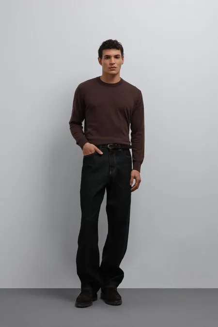 Pull basique pour homme Antioch Coffee à texture douce