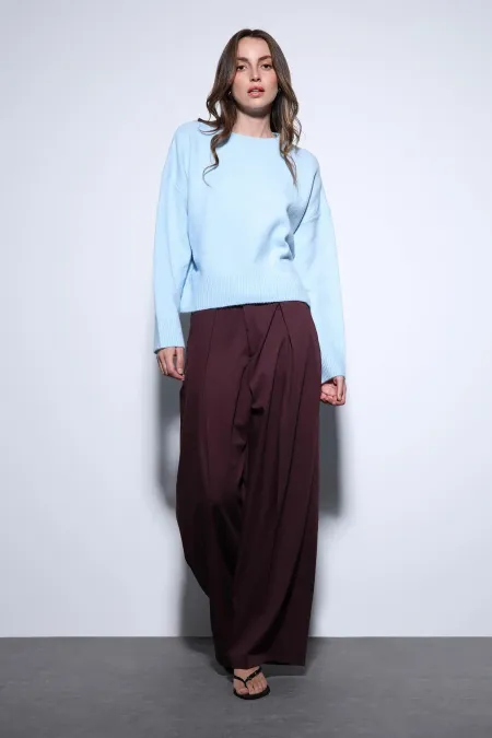 Antioch Mavi Yün Karışımlı Kadın Kazak