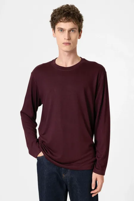 T-shirt basique pour homme Antioch Claret Red, coupe décontractée