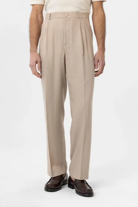 Pantalon ample pour homme Antioch en lin mélangé beige