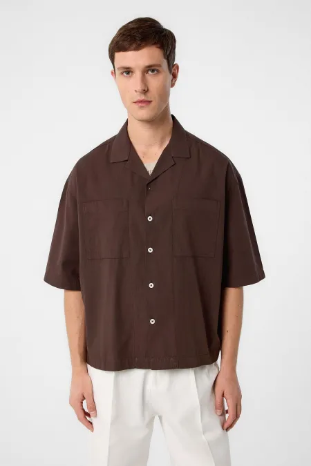 Antioch Coffee Relax Fit Short Men's Shirt