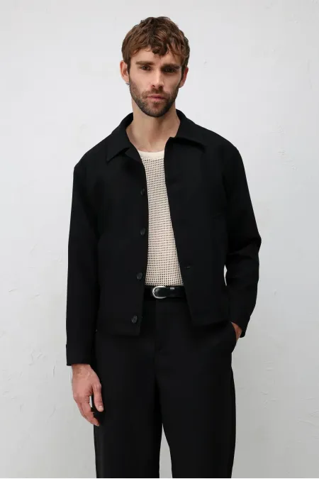 Veste de printemps Antioch noire coupe décontractée pour homme