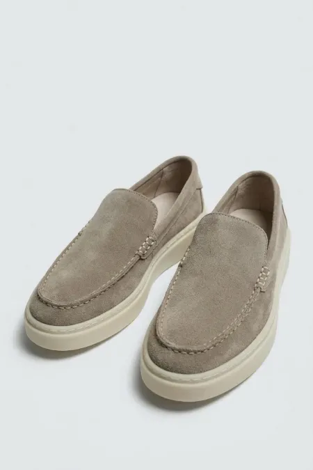 Mocassins en cuir suédé Antioch avec surpiqûres en pierre