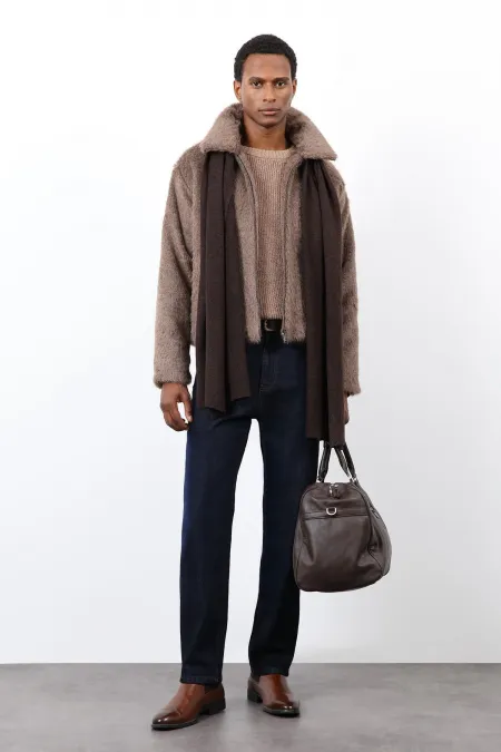 Antioch Açık Kahve Yumuşak Dokulu Erkek Mont