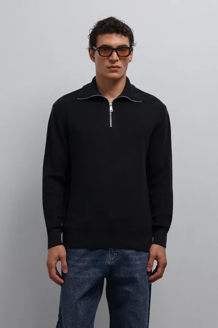 Pull en maille bleu marine Antioch pour homme