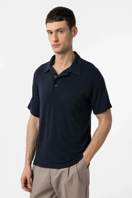 T-shirt polo homme Antioch Navy coupe classique