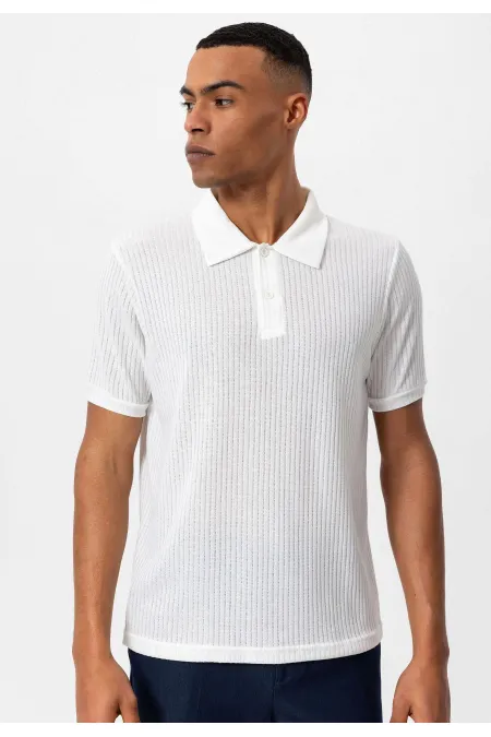 T-shirt polo blanc Antioch coupe ajustée pour homme