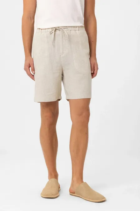 Short pour homme Antioch Stone en lin mélangé