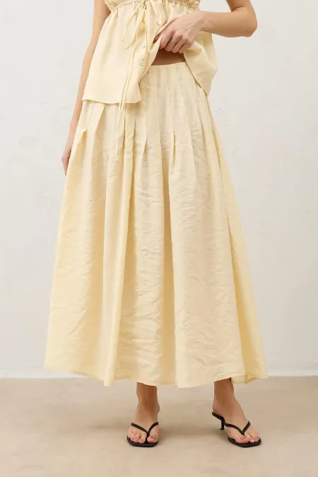 Jupe drapée jaune Antioche pour femme