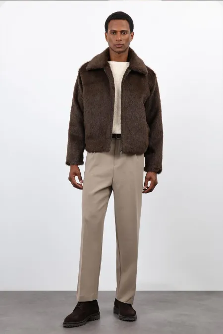 Antioch Kahve Yumuşak Dokulu Erkek Mont