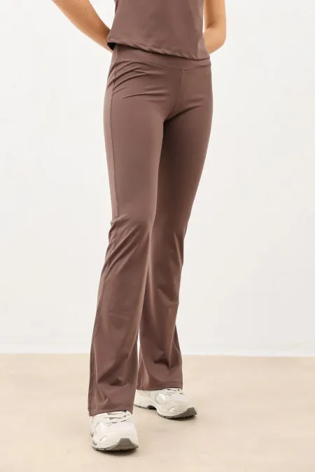 Leggings Antioch Coffee taille haute évasés pour femmes