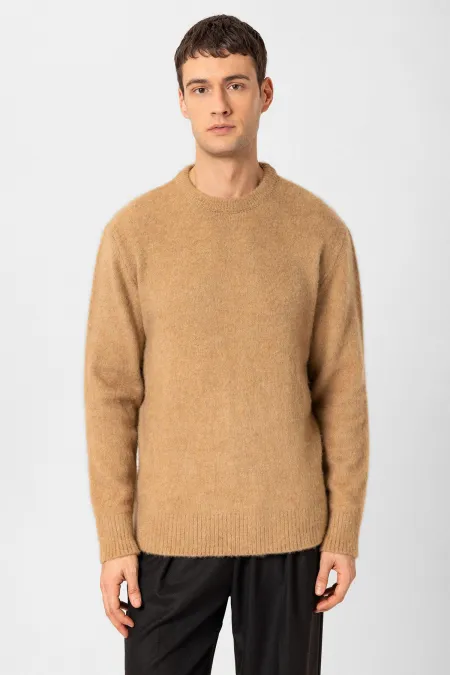 Pull pour homme Antioch marron clair aspect laine