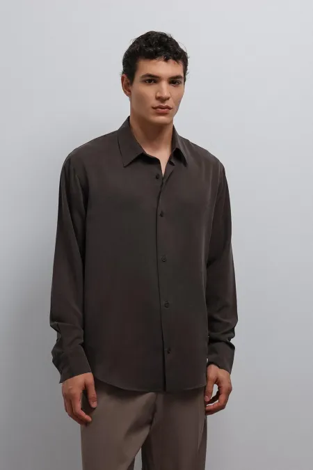 Antioch Kahve Teknik Regular Fit Erkek Gömlek