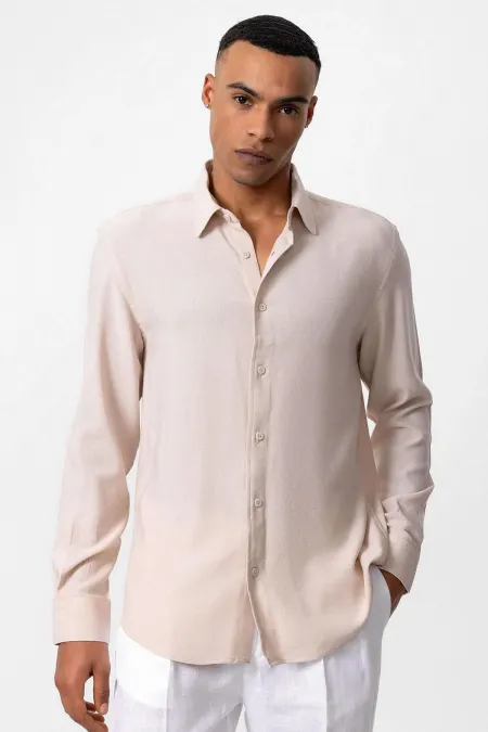 Antioch Beige Long-Sleeved Men's Shirt