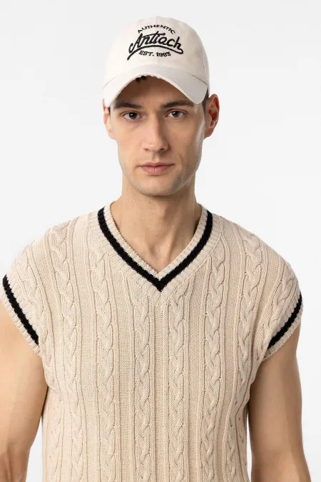 Chapeau brodé Antioch Ecru pour homme