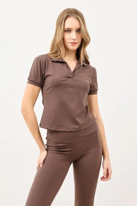 T-shirt à col polo pour femme Antioch Coffee