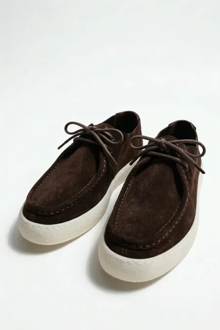 Antioch Kahve Yumuşak Dikişli Burun Deri Ayakkabı