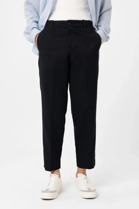Antioch Navy Blue High Waist Straight Fit Men's Trousers