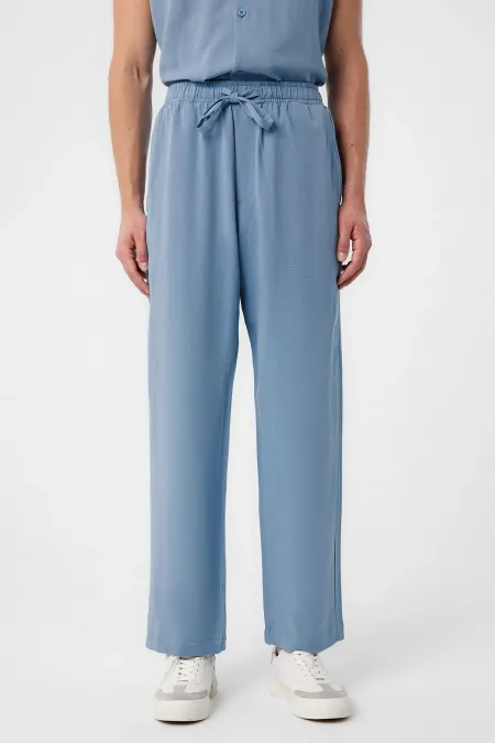 Antioch Blue Linen Blend Jogger Men's Pants