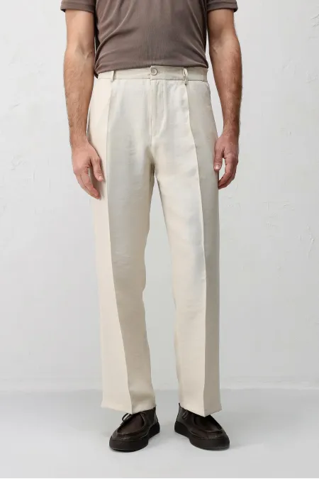 Antioch Stone Lyocell Blend Men's Trousers