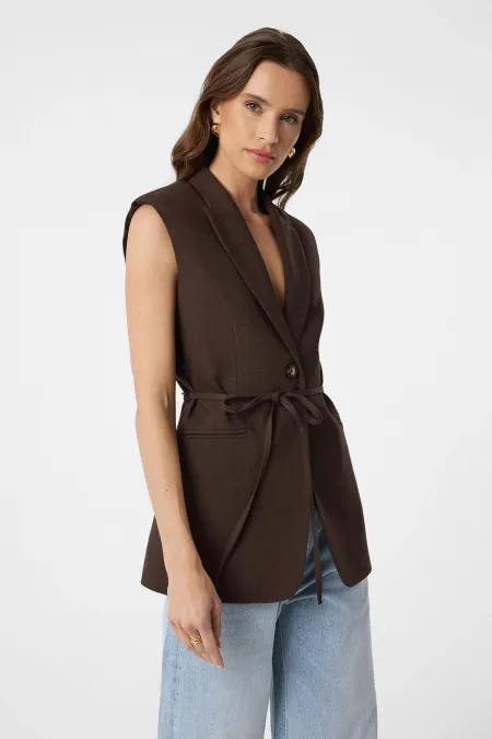 Antioch Coffee Belted Women's Vest