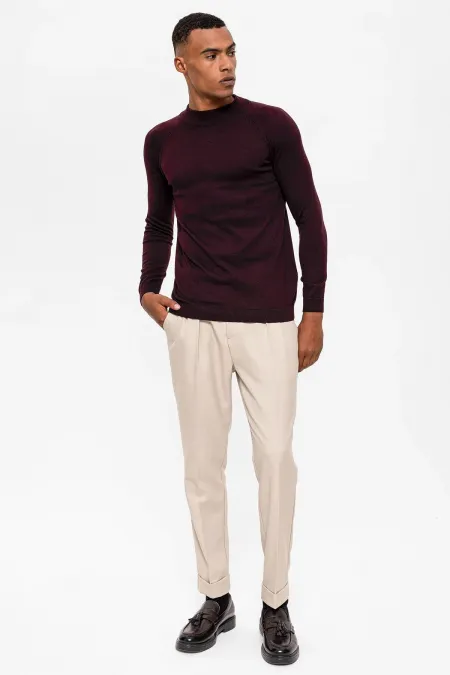 Pull en maille à col demi-col Antioch Plum pour homme