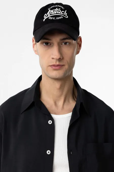 Chapeau brodé noir Antioch pour homme