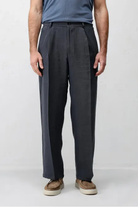 Pantalon homme Antioch bleu marine en lyocell mélangé