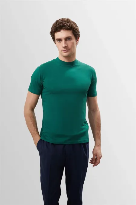 T-shirt basique Antioch vert canard coupe slim