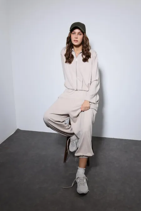 Antioch Taş Volümlü Ceket Ve Paça Lastikli Eşofman Takım