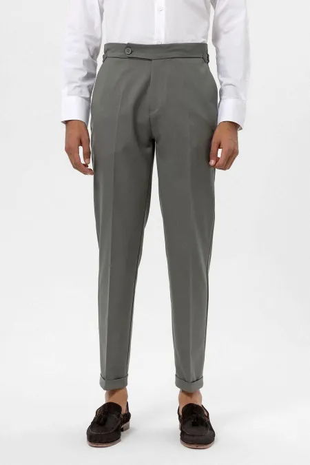 Antioch Khaki High Waist Regular Fit Men's Trousers