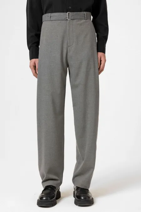 Antioch Gri Yüksek Bel Kemerli Erkek Pantolon