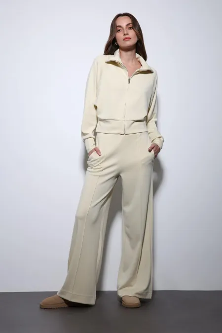 Antioch Sarı Fermuarlı Kadın Eşofman Takım