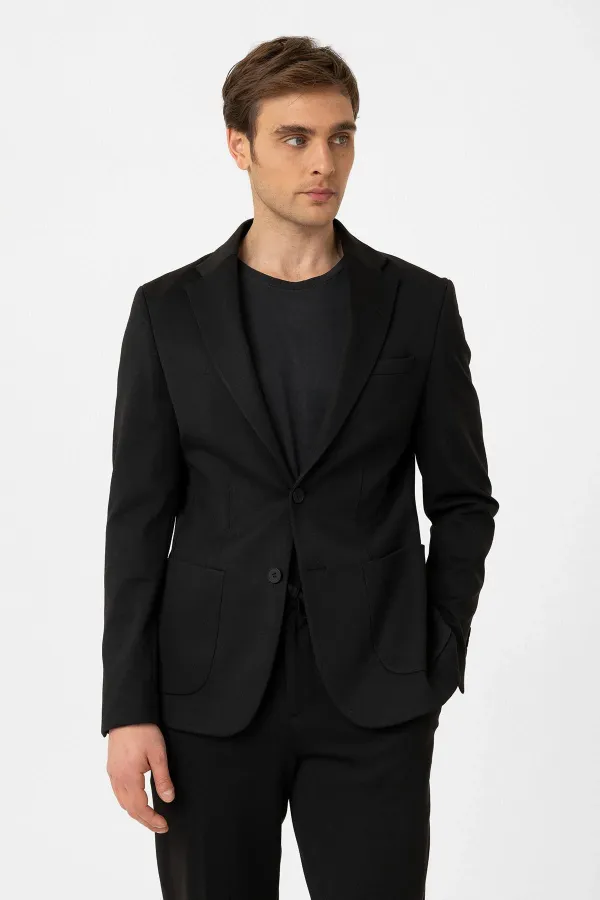 Costume Antioch noir coupe slim confortable pour homme