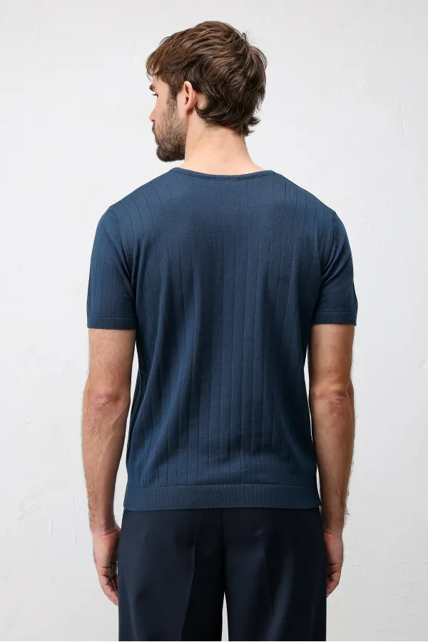 Antioch Indigo Textured Men's Knit T-Shirt