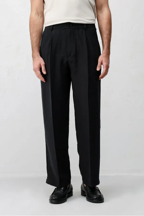 Antioch Black Lyocell Blend Men's Trousers