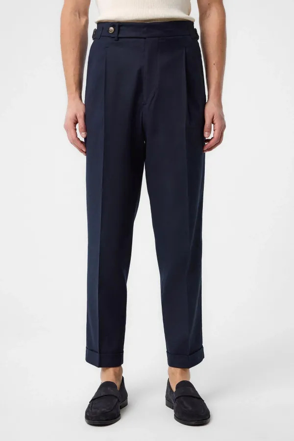 Antioch Lacivert İtalyan Kesim Yüksek Bel Erkek Pantolon