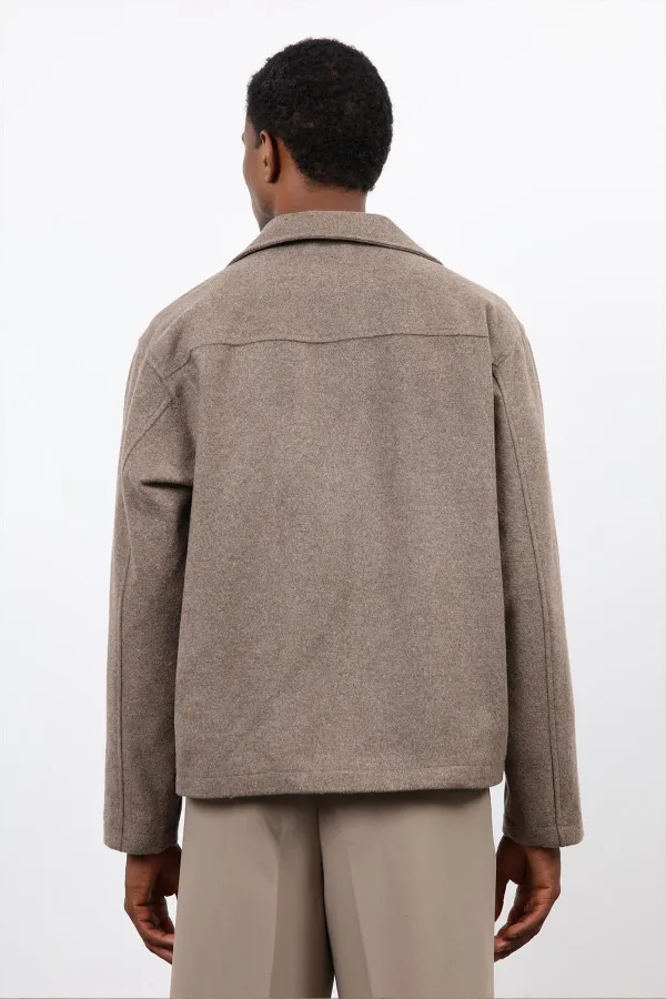 Antioch Vizon Kruvaze Kapama Kısa Erkek Kaban