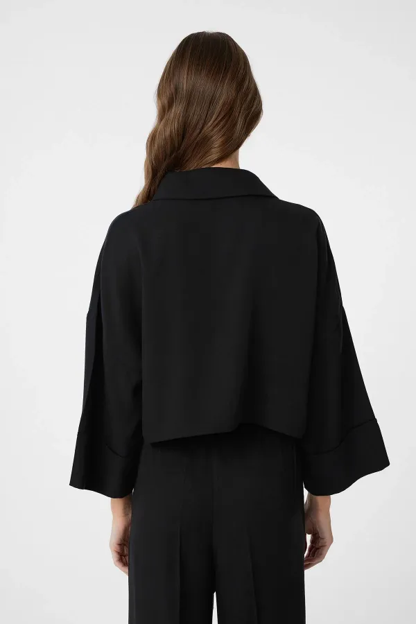 Antioch Siyah Crop Kadın Gömlek