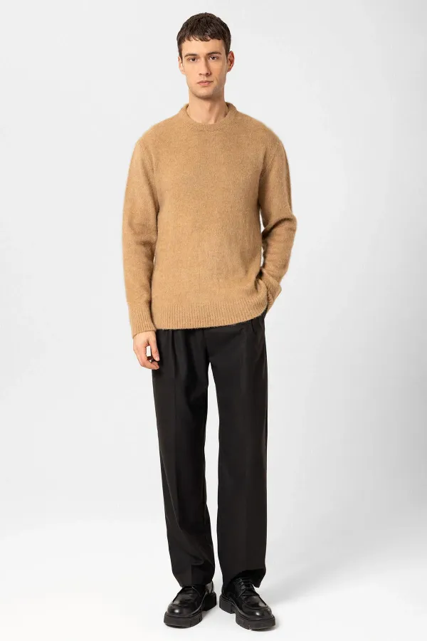 Antioch Açık Kahve Yün Görünümlü Erkek Kazak