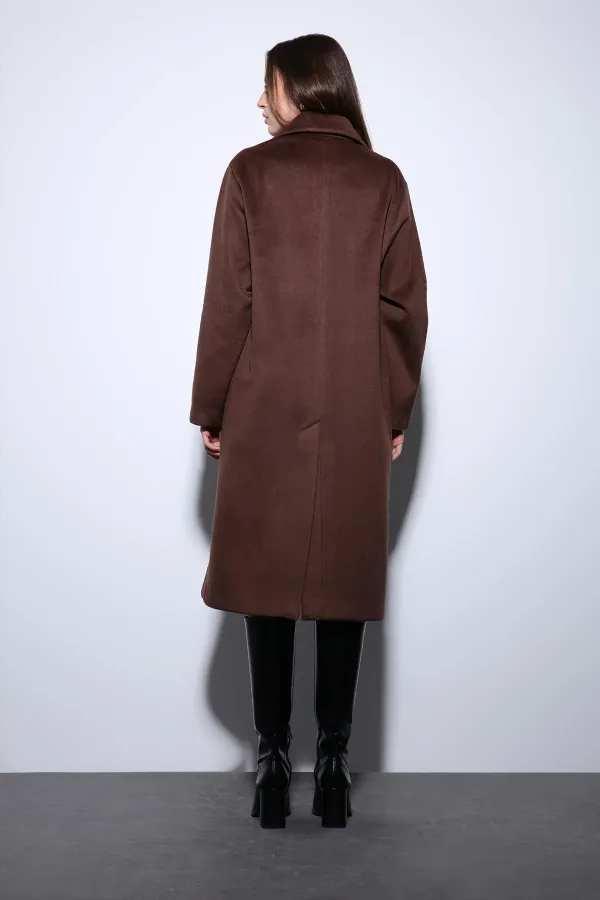 Antioch Coffee Double-Breasted Women's Coat