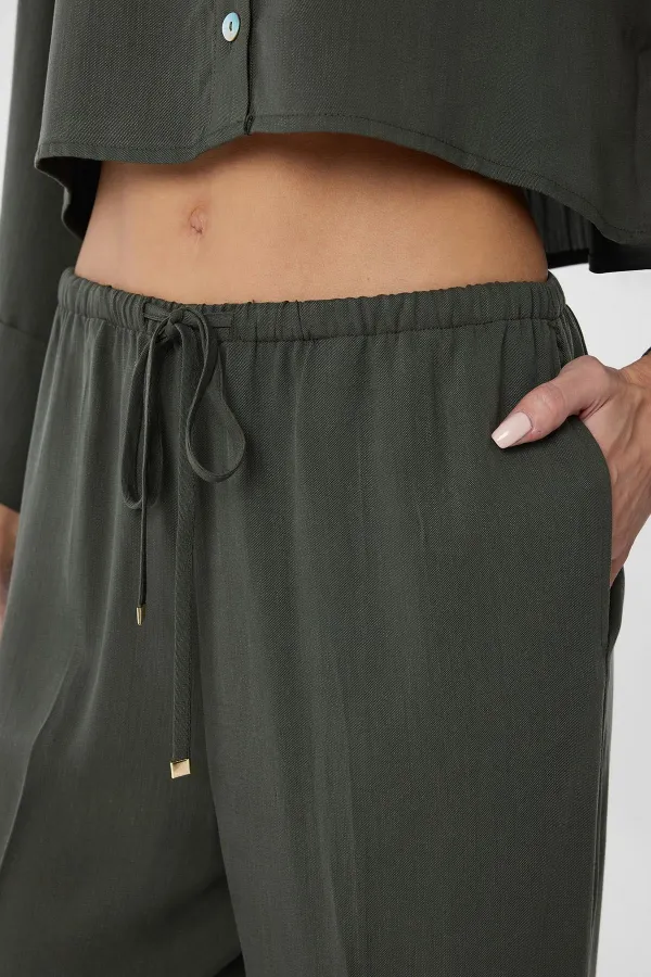 Antioch Haki Relaxed Kadın Pantolon