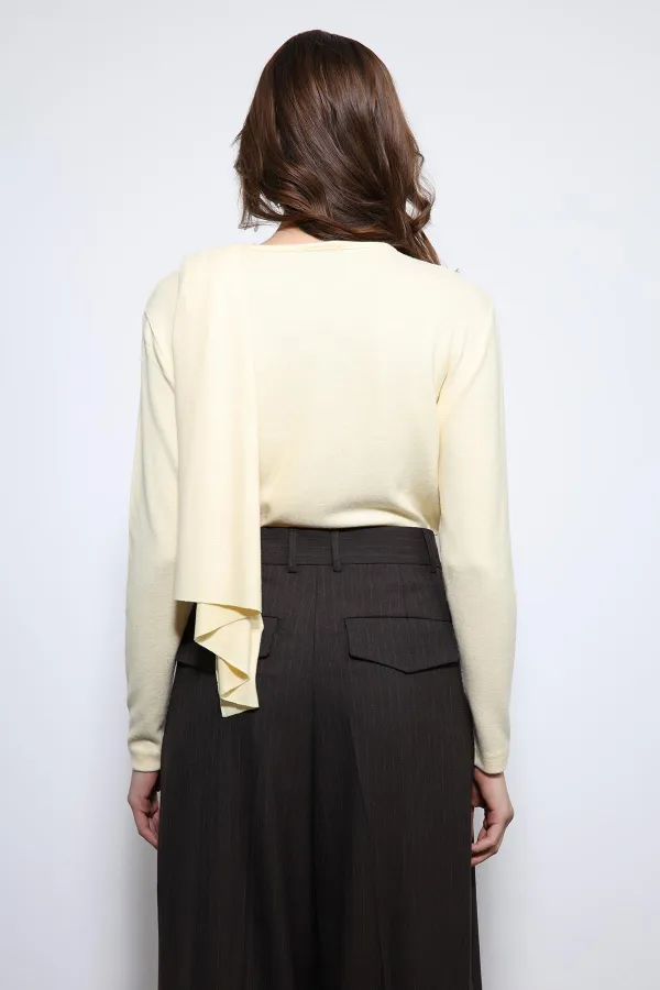 Antioch Sarı Drapeli Şal Detaylı Top