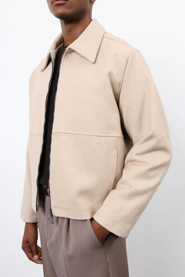 Antioch Bej Regular Fit Dokulu Erkek Mont