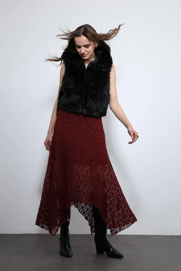 Gilet Antioch noir aspect peluche