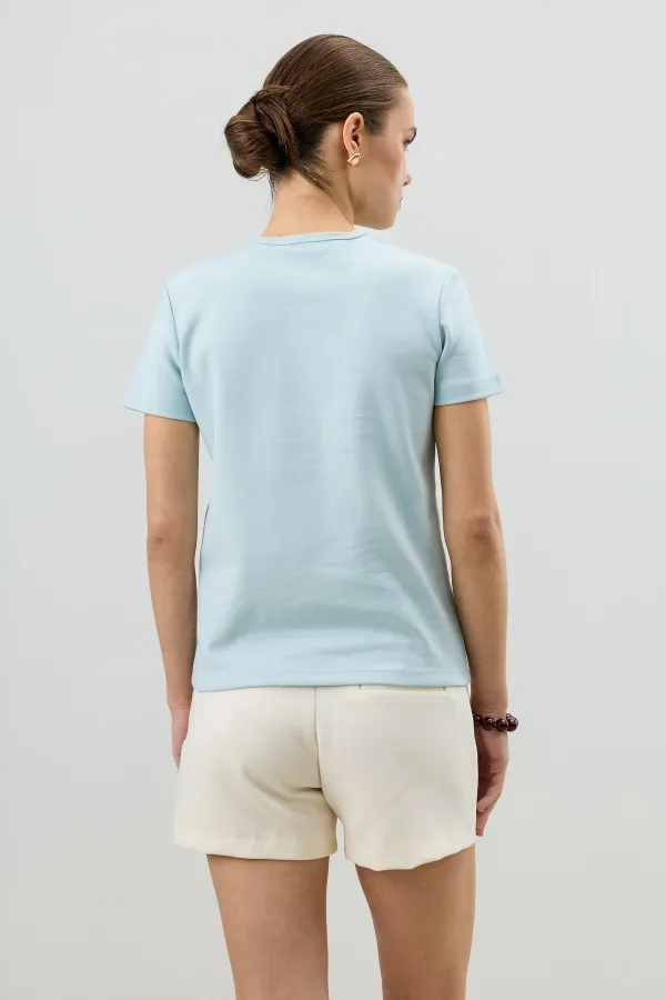 Antioch Bebe Mavi Basic Kadın T-Shirt